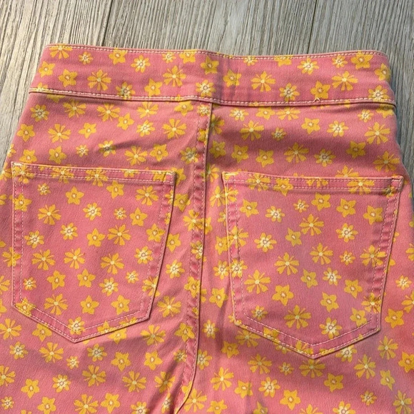 Zara Retro Daisy Floral Flare High Rise Bohemian Jeans 60s 70s 80s 90s size 2 - Picture 8 of 15